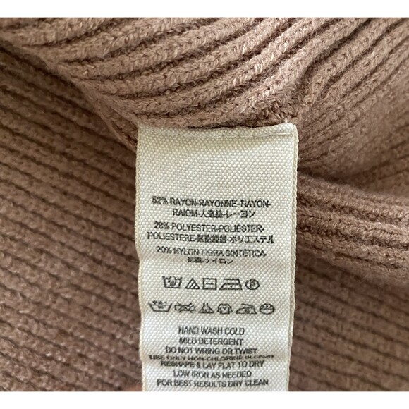 Free People Oversized Ribbed Turtleneck Tunic Sweater Chunky Knit Sz XS - Picture 9 of 10